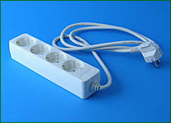 Steckdosenleiste, 4-fach, 1,5m Netzkabel