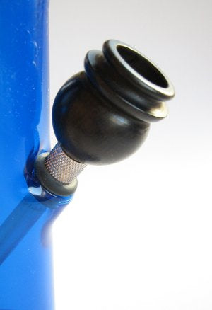 dunkler Holzkopf 2,3cm Durchmesser - 3,1cm Höhe für Acryl oder Keramikbongs mit Metallchillum