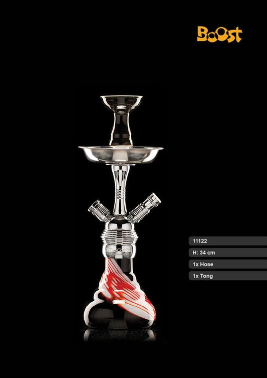 Boost Shisha - Red Vipe 360 - Höhe: ca 36 cm Bestellen sie eine Shisha in Premium Qualität. Die Boost Shisha - Red Vipe hat ein Gewinde am Shisha Glas. Neu im Shop zu bestellen.