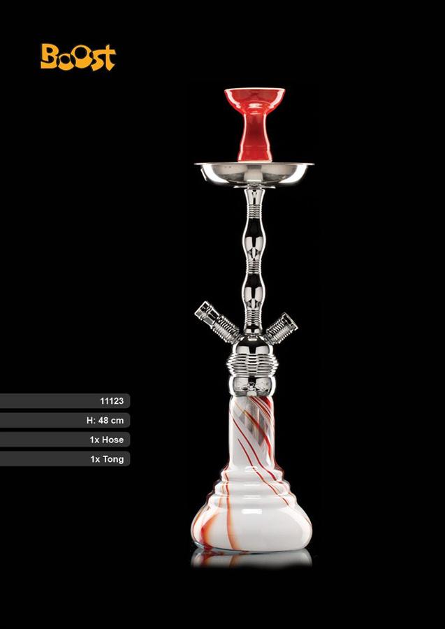 Boost Shisha - RED WHITE VIPE.  Die Neueste Boost Shisha mit Gewinde am Glas. Höhe ca. 48 cm. Neu im Shop zu kaufen.