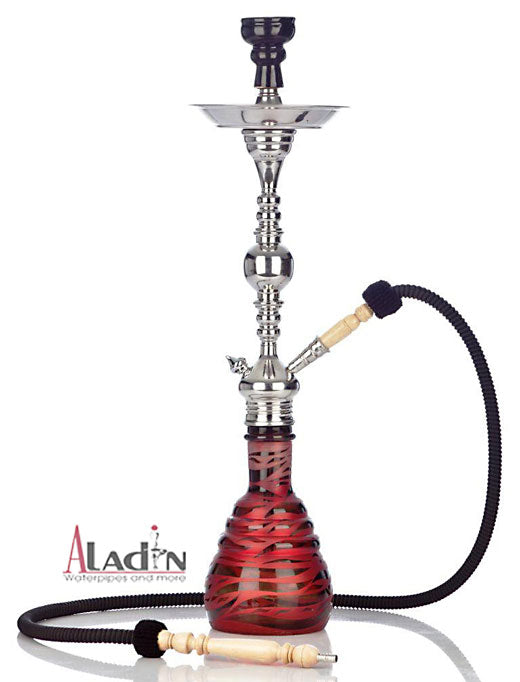 Shisha Zebra Evolution schwarz-rot - Shisha aus Edelstahl 70 cm hoch. Die Zebra Evolution Shisha ist mit Ventil und komplett Start Set.