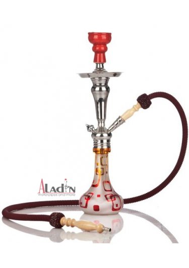 Shisha Retro in rot - Edelstahl 48cm Shisha - Shisha mit Ventil und komplett Set kaufen