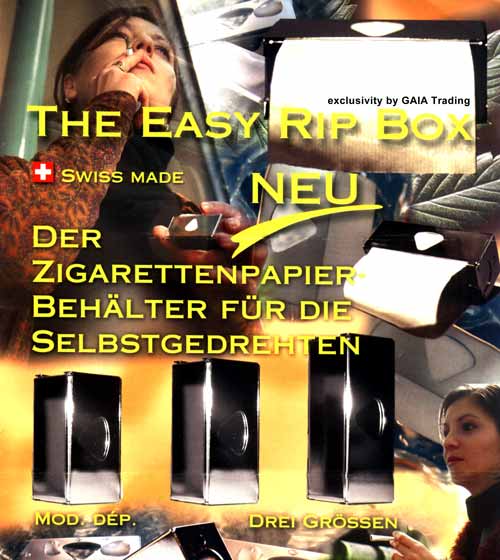 Rollenpapierbox (Spenderbox) für Rollenpapier aus rostfreiem poliertem Edelstahl für RIPS oder OCB Rollenpapier.