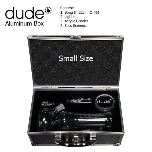 Dude Glas Bong im Aluminium Koffer