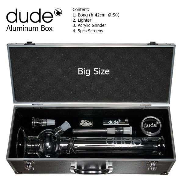 Dude Bubble Glas Bong im Aluminium Koffer
