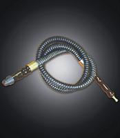 Wasserpfeifen Schlauch in schwarz - 1,8 m L&auml;nge f&uuml;r Professional und Pemium Shisha / Wasserpfeifen . Edelstrahlspirale Rostfrei. Er l&auml;sst sich gut ziehen und hat keinen Eigengeschmack. Innen warm auswaschbar. 