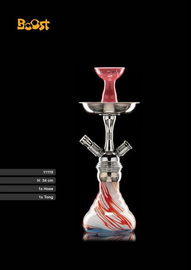 Boost Shisha -&nbsp;Red White Vipe 360 - Höhe: ca 36 cm Bestellen sie eine Shisha in Premium Qualität. Die Boost Shisha - Red White  Vipe hat ein Gewinde am Shisha Glas. Neu im Shop zu bestellen.