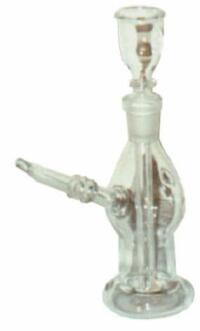 17 cm hohe Glaswasserpfeife bzw. Bong .gefertigt aus 
Borosilikatglas